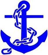 Clip art of blue Fouled Anchor