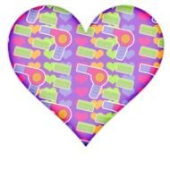 Purple Heart With Hair Blower And Comb Icon