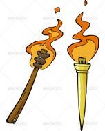 Cartoon Tiki Torches N3