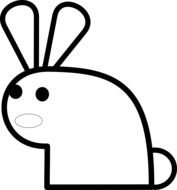 Rabbit, simple Black And White drawing