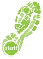 green footprint from sports shoes