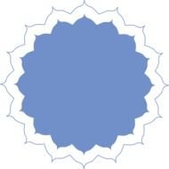 decorative frame in the form of a blue flower