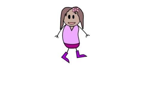 Stick Figure pink dress drawing