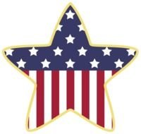 Star of the American flag on a white background