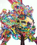 Color Skull drawing