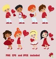 Girl Valentine Clip Art N3