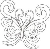 coloring page with butterfly