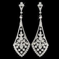 Long Silver Drop Earrings