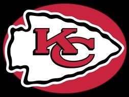 Kansas City Chiefs,,Logo of team at black background