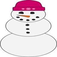 Clipart of Snowwoman In Pink hat