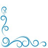 Blue Swirl Corner Borders Clip Art
