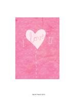pink card with heart for valentines day