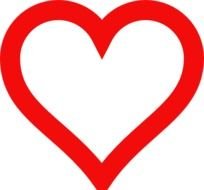Red Heart Outline Clip Art N15
