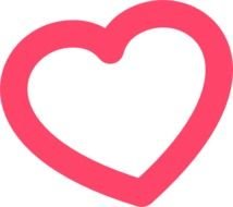 Red Heart Outline Clip Art N16