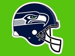 football helmet on a green background