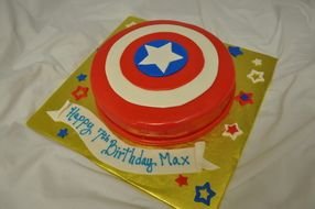 Captain America Shield Birthday Cake drawing