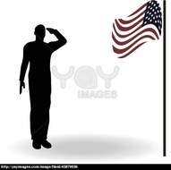 Army Soldier Saluting Silhouette N2