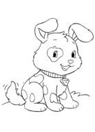 coloring page with cute puppy