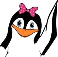 Cartoon Girl Penguin With Bow