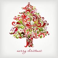 Swirl Christmas Tree Vector