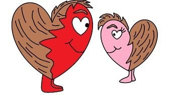 Two love hearts clipart