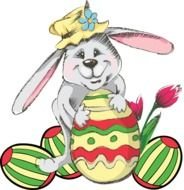 Bunny With Easter Eggs Clip Art N4