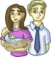 picture of mom with dad and newborn baby