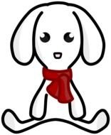 dog in a scarf as an illustration