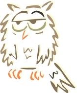 sad Cartoon Owl drawing