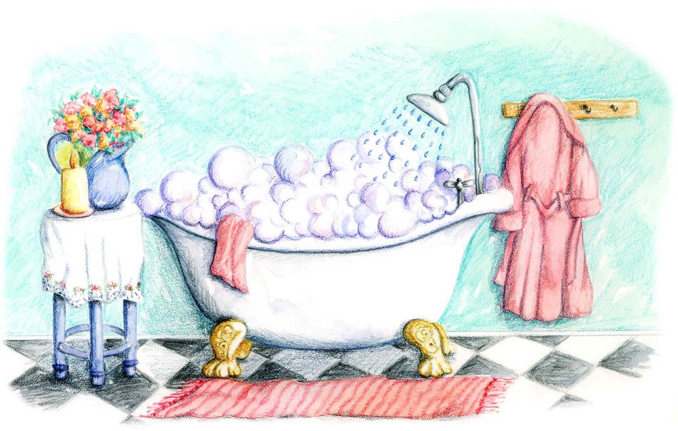 picture of a bathroom with a bathrobe