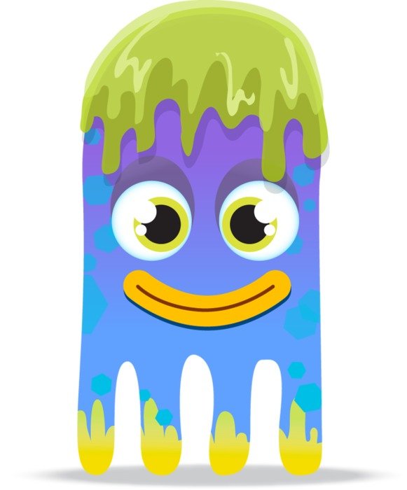 cartoon octopus with mucus on the head