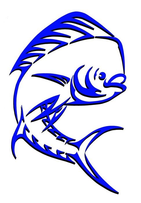 Mahi fish, Tribal Tattoo