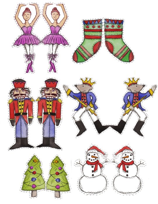 Free Printable Cupcake Nutcracker drawing