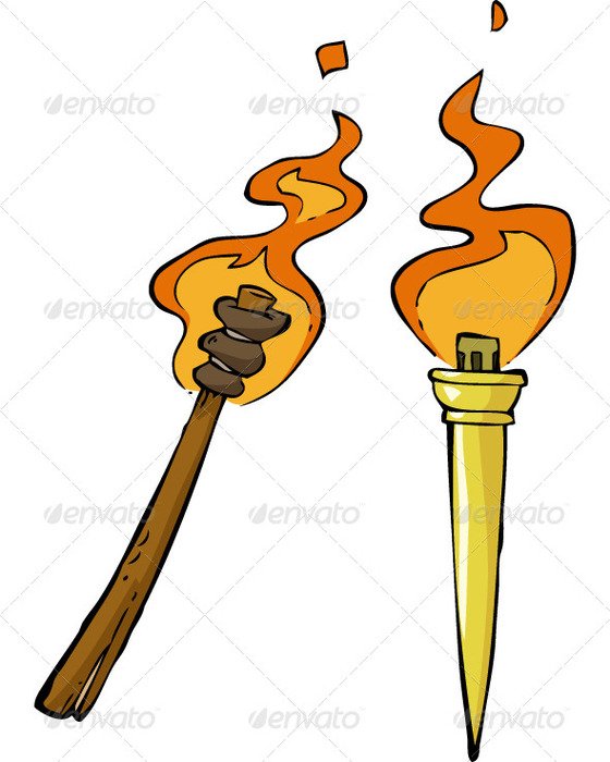 Cartoon Tiki Torches N3