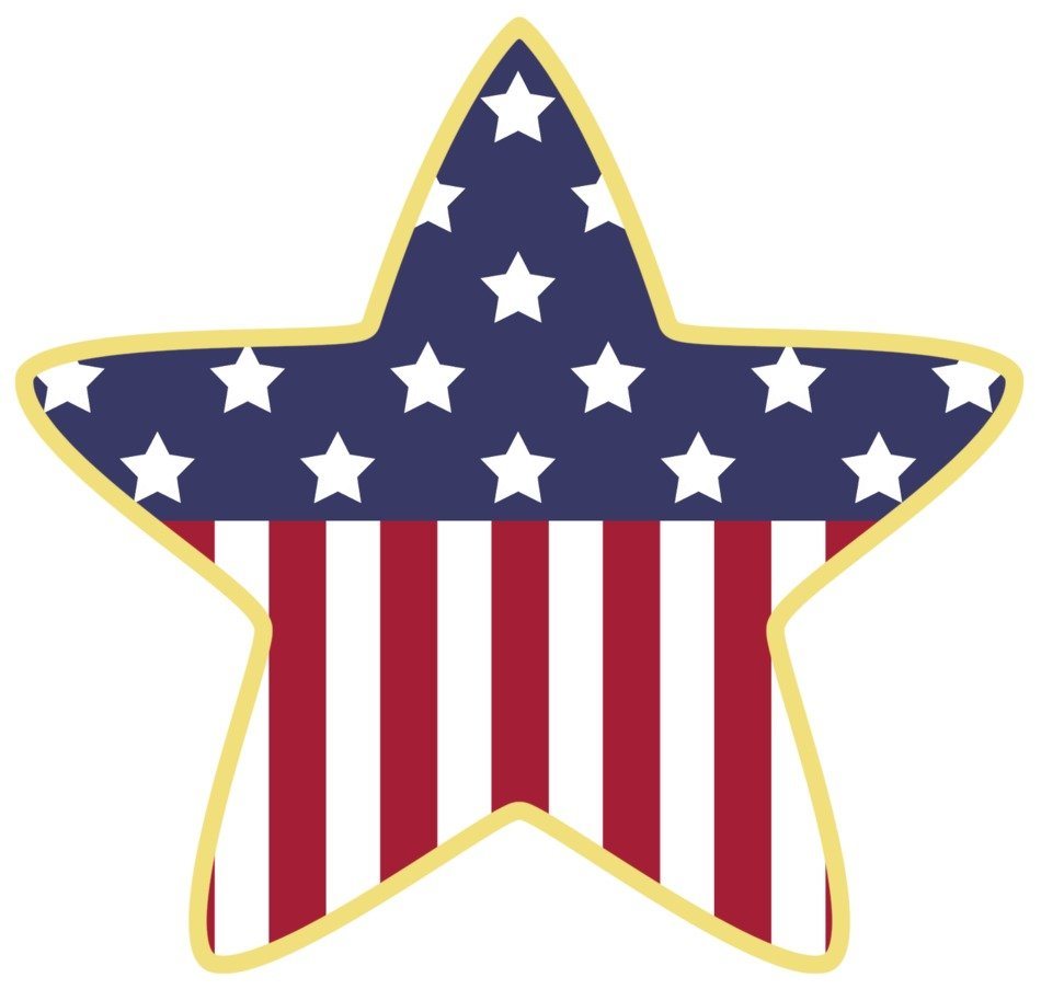 Star of the American flag on a white background