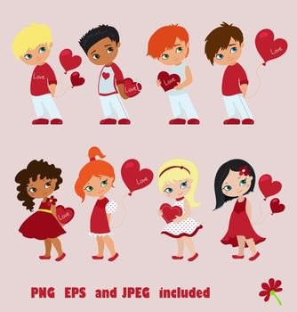 Girl Valentine Clip Art N3