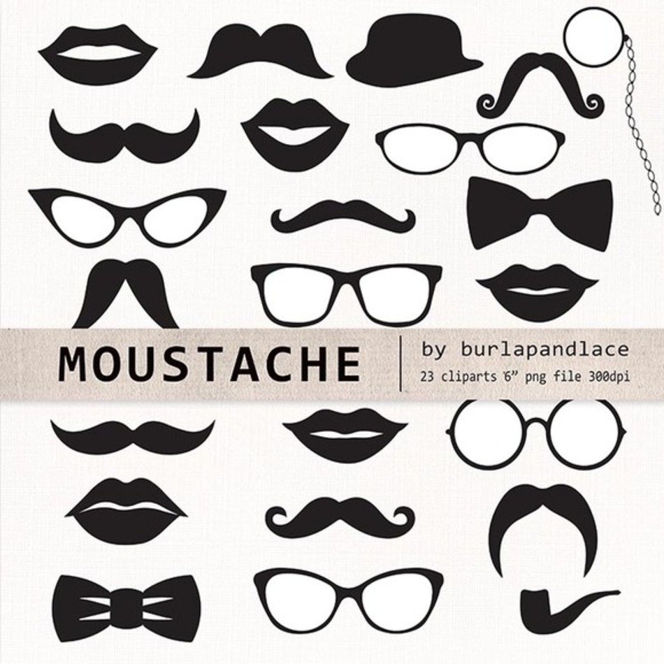 Mustache And Lips Clip Art N2