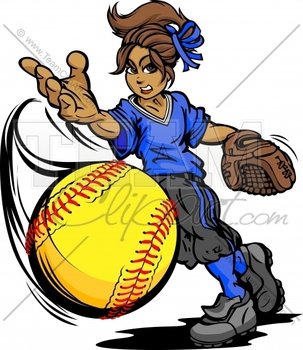 Girls Fastpitch Softball Clip Art N4