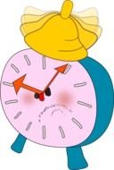 cartoon sad alarm clock