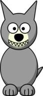 Funny Cartoon Wolf with sharp teeth