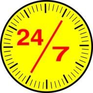 Clip Art Clock 24 7