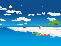 Cartoon Summer Beach clipart