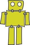 child's drawing yellow robot