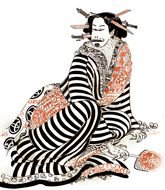 image of a Japanese man in national dress by artist Yuko Shimizu