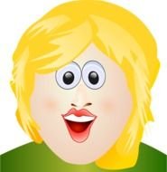portrait of a surprised girl with yellow hair