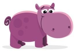 Cartoon Hippo as picture for clipart