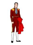 Spanish man in vintage red clothe