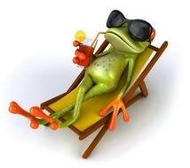 Green lying frog clipart