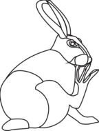 Clipart of Black And White Bunny