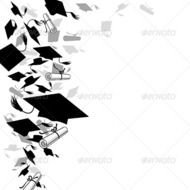 Graduation Cap And Diploma Border